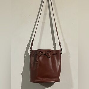 Sezane brown leather farrow bucket bag